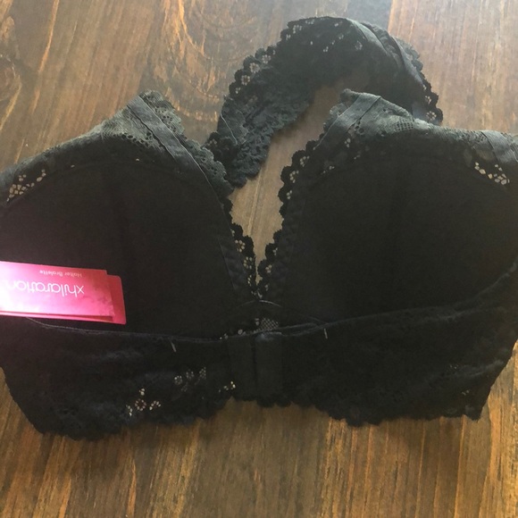 New Lace Bralette black  s. S Halter Lined Cup NWT - Picture 3 of 7